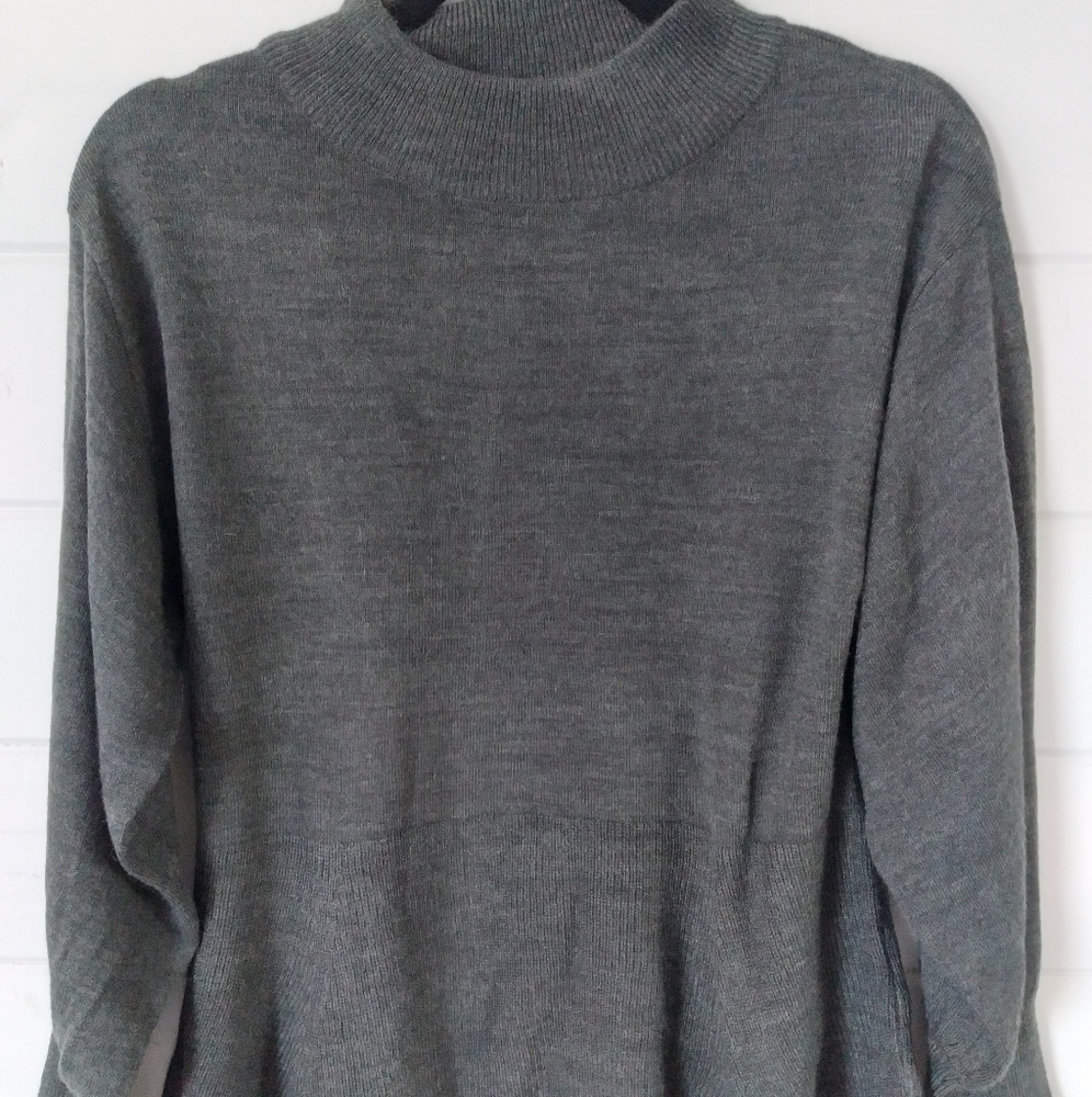 Coco & Tashi grey balloon sleeve,mix knit sweater